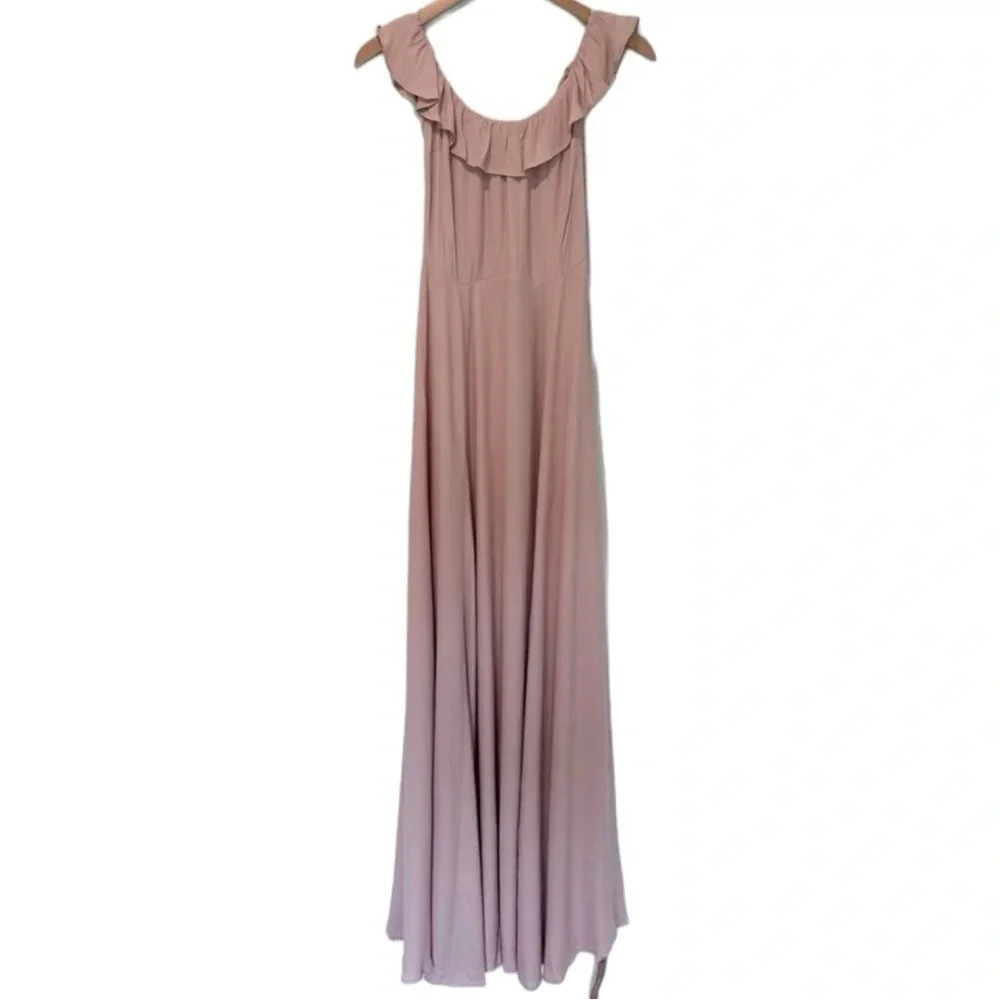Reformation Verbena Off the Shoulder Ruffle Bridesmaid Formal Summer Dress